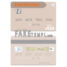 Spain Bankinter fake visa debit card photoshop template PSD