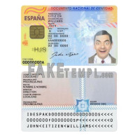 Spain fake identity card photoshop template PSD 2016-present