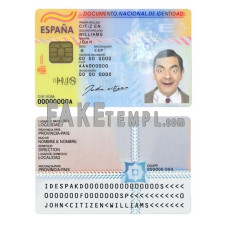 Spain fake identity card photoshop template PSD 2016-present