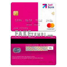 Spain Self Bank fake mastercard photoshop template PSD