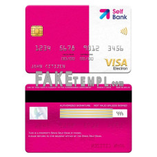 Spain Self Bank fake visa electron card photoshop template PSD