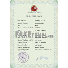 Spain fake death certificate photoshop template PSD 