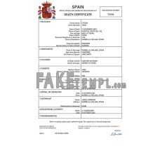 Spain fake death certificate Word and PDF template