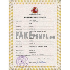 Spain fake marriage certificate photoshop template PSD 