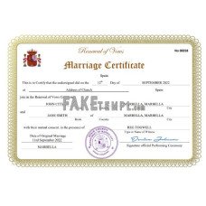 Spain fake marriage certificate Word and PDF template