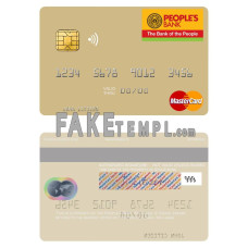 Sri Lanka People’s Bank fake mastercard credit card photoshop template PSD