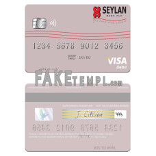 Sri Lanka Seylan Bank Plc fake visa debit card photoshop template PSD