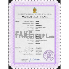 Sri Lanka fake marriage certificate photoshop template PSD 