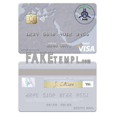 Sudan El Nilein Bank fake visa debit card photoshop template PSD