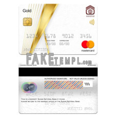 Sudan National fake mastercard gold photoshop template PSD