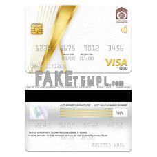 Sudan National Bank fake visa gold card photoshop template PSD