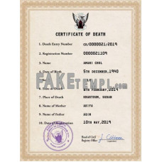 Sudan fake death certificate photoshop template PSD 