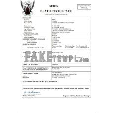 Sudan vital record fake death certificate Word and PDF template