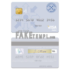 Suriname Centrale Bank van Suriname fake visa debit card photoshop template PSD