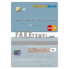 Suriname Finabank N.V. fake mastercard photoshop template PSD