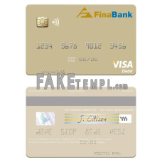 Suriname Finabank N.V. fake visa debit card photoshop template PSD