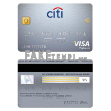 Sweden Citibank fake visa platinum card photoshop template PSD