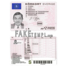 Sweden fake driving license photoshop template PSD