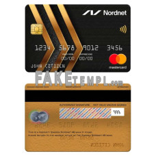 Sweden Nordnet AB bank fake mastercard photoshop template PSD