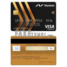 Sweden Nordnet AB bank fake visa signature card photoshop template PSD