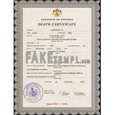 Sweden fake vital record death photoshop certificate PSD