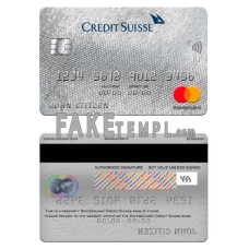 Switzerland Credit Suisse bank fake mastercard photoshop template PSD