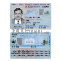 Switzerland fake identity card photoshop template PSD