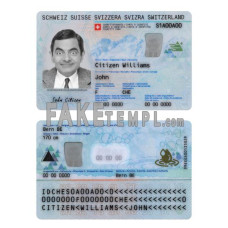 Switzerland fake identity card photoshop template PSD