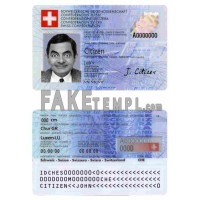 Switzerland fake identity card photoshop template PSD