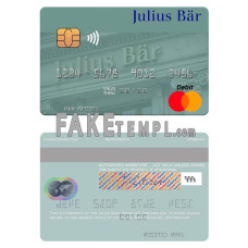 Switzerland Julius Baer Group AG fake mastercard photoshop template PSD