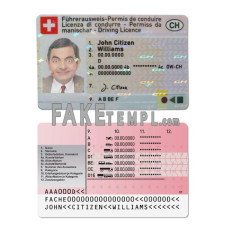 Switzerland fake driving license photoshop template PSD