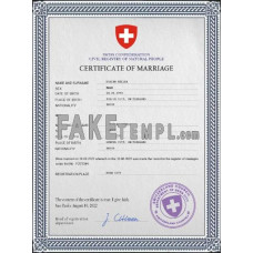 Switzerland fake marriage certificate photoshop template PSD 