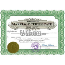 Switzerland fake marriage certificate Word and PDF template