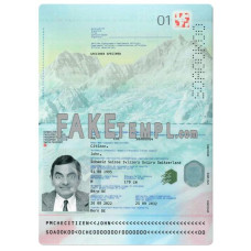 Switzerland fake passport photoshop template PSD, 2022-present