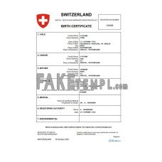 Switzerland vital record fake birth certificate Word and PDF template