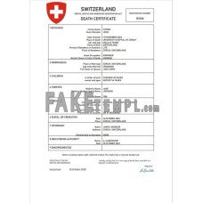 Switzerland vital record fake death certificate Word and PDF template