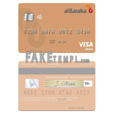 Syria Al Baraka Bank fake visa debit card photoshop template PSD