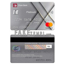 Syria Cham Bank fake mastercard platinum photoshop template PSD