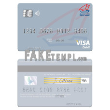 Syria Gulf Bank fake visa debit card photoshop template PSD