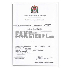 Tanzania business registration certificate PSD template, version 2