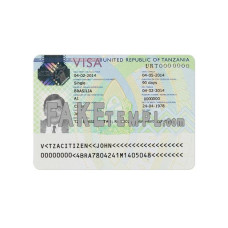 Tanzania fake travel visa photoshop template PSD, version 2