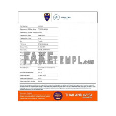 Thailand fake e-visa Word and PDF template