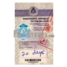 Timor-Leste fake travel visa photoshop template PSD