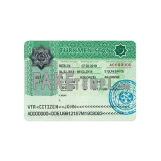 Turkmenistan fake entry tourist visa photoshop template PSD