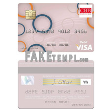 Taiwan Chang Hwa Bank fake visa debit card photoshop template PSD