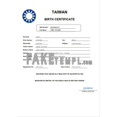 Taiwan vital record fake birth certificate Word and PDF template