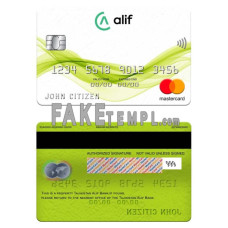 Tajikistan Alif Bank fake mastercard photoshop template PSD