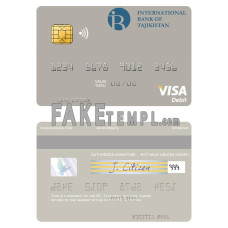 Tajikistan IBT Bank fake visa debit card photoshop template PSD