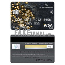 Tajikistan The First MicroFinance (FMFB) bank fake visa gold card photoshop template PSD