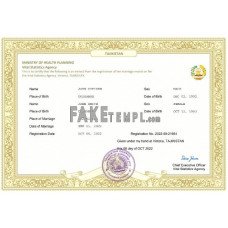 Tajikistan fake marriage certificate Word and PDF template